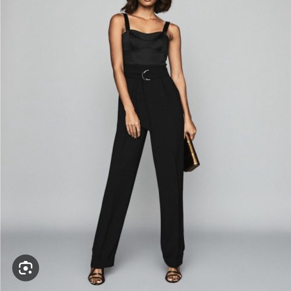 Reiss Jumpsuit with Structured Bodice. Black. US size 6. Brand New with tags.